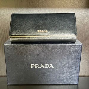 Prada Large Saffiano Clutch Wallet